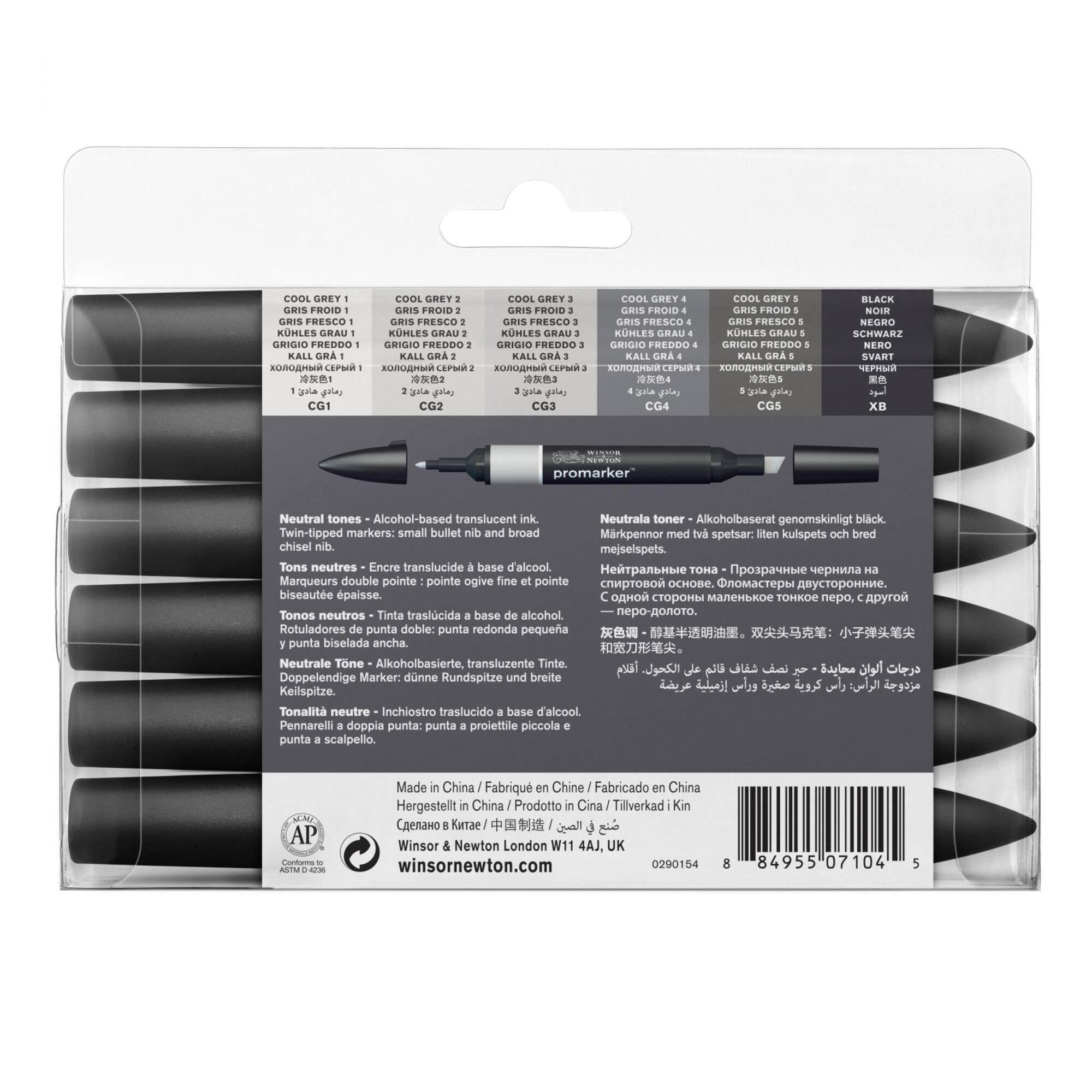Winsor & Newton® ProMarker™ Neutral Tones 6 Marker Set